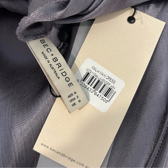 NWT Bec & Bridge Malia satin maxi dress Us2, - Picture 8 of 8